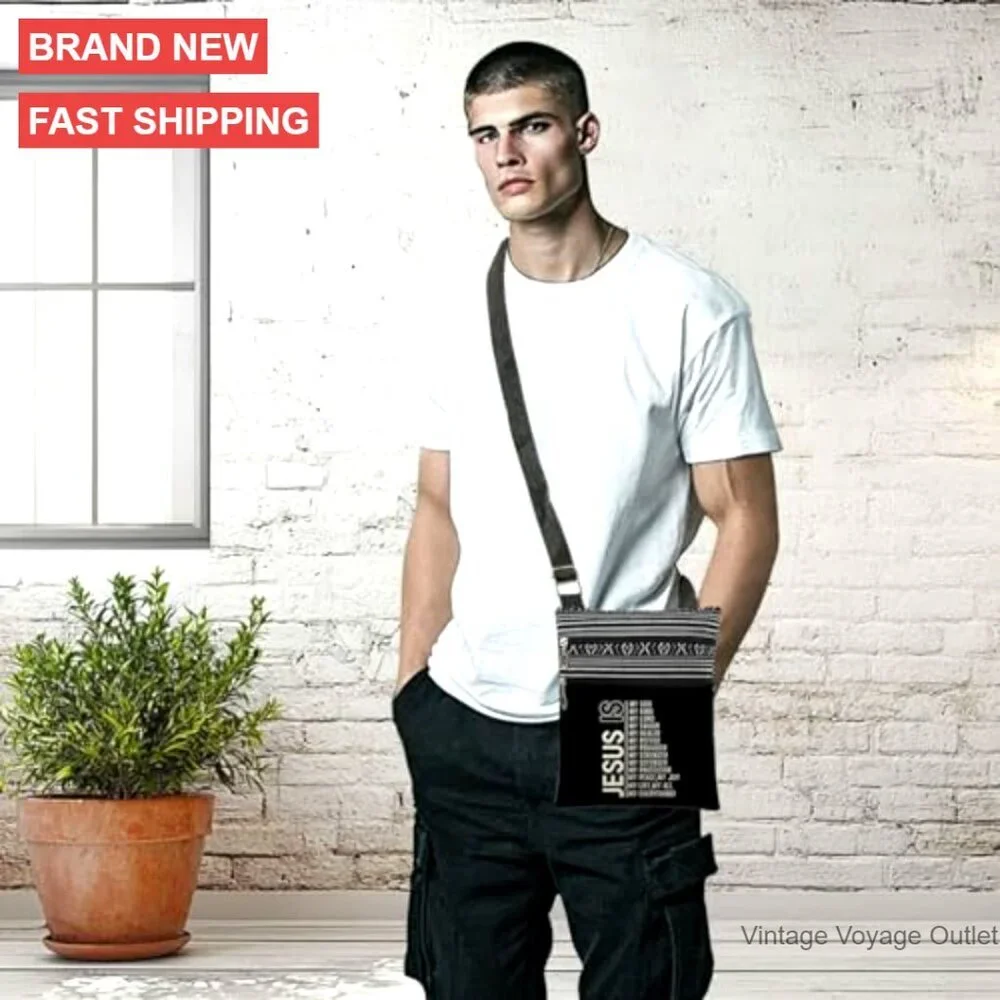 Crossbody Bag Adjustable Strap Dual Compartments Lightweight Polyester
